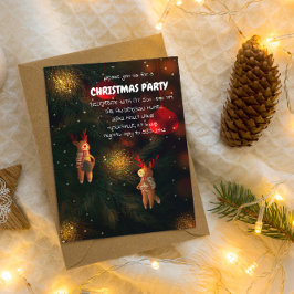 Convite Enfeite de Natal Rena Pintado à Mão Quente