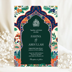 Convite Enfeite Floral Persa Esmeralda Verde Casamento Muç