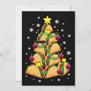 Convite Enfeites de árvore de taco de Natal Neve Férias Na
