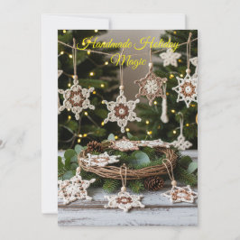 Convite Enfeites de natal Boho Crochet Snowflake