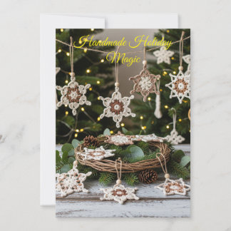 Convite Enfeites de natal Boho Crochet Snowflake