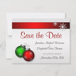Convite Enfeites de Natal Casamento Salve a Data