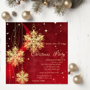 Convite Enfeites de Natal, VermelhoFesta de Natal Corporat