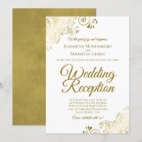Enfeites Dourados em Recepção de Casamento Branca