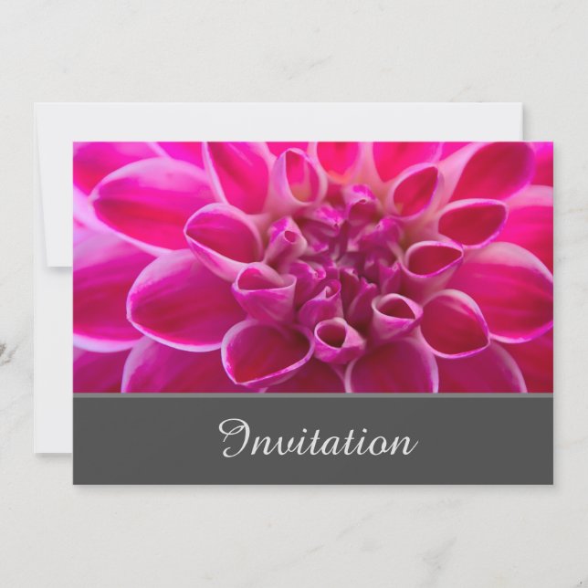 Convite Enfeitiçante com Dália Rosa (Frente)