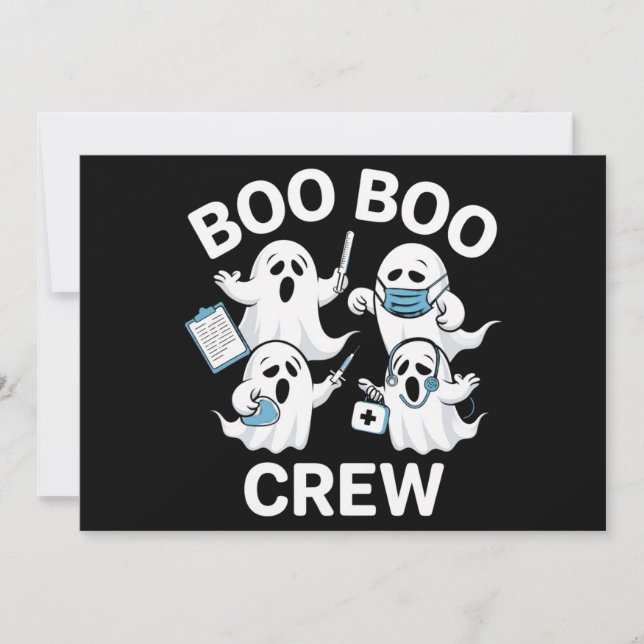 Convite Enfermeira de Halloween, Gift Boo Boo Crew Nurse (Frente)
