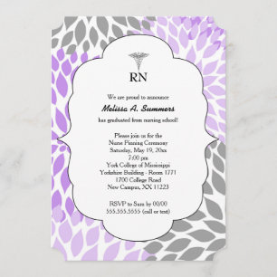 Convite Enfermeira de pinning RN convida lavanda