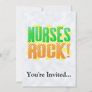Convite Enfermeiras Rock, Orange e Green Fun