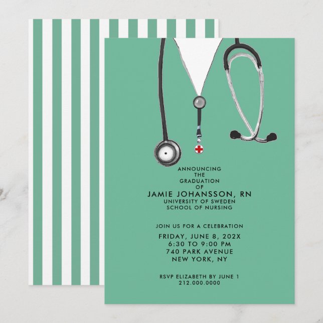 Convite Enfermeiros Festas de formatura (Frente/Verso)