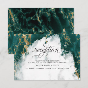 Convite Enfumaçado Teal Watercolor Geode BarefootBride™