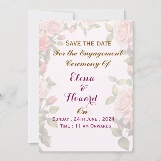 Convite Engagement Ceremony Invitations  (Frente)