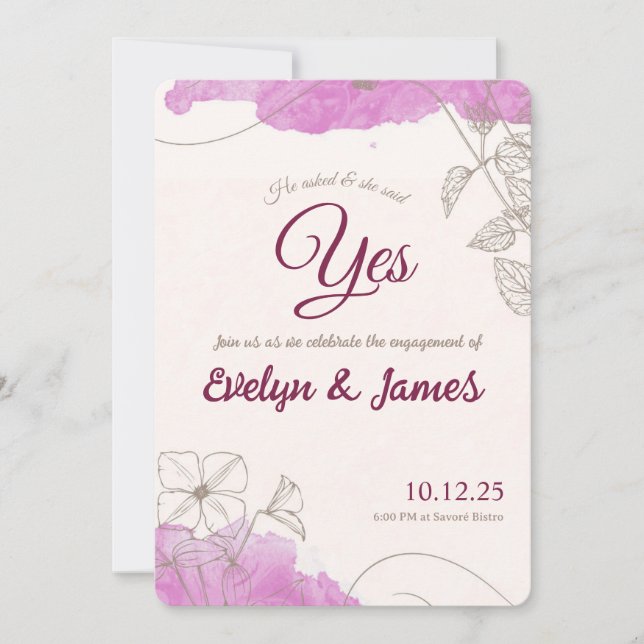 Convite Engagement invitation (Frente)