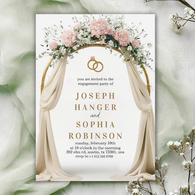 Convite Engagement party invitation with floral arch (Criador carregado)