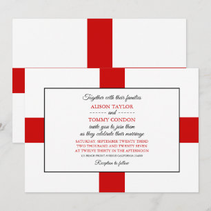 Convite English Flag, Flag of England Wedding
