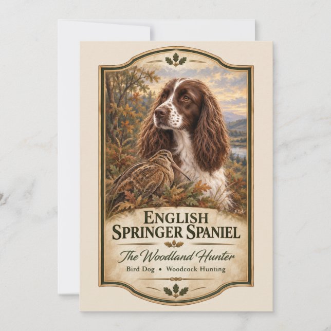 Convite English Springer Spaniel  (Frente)