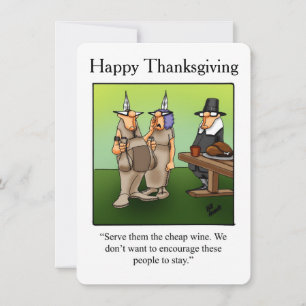 Convite Engraçado Ação de Graças Humor "Vinho Barato" Conv