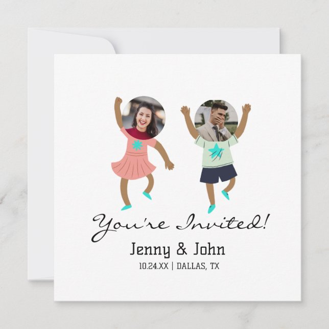 Convite Engraçado Adicionar Foto Personalizada Noiva e Cas (Frente)