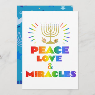 Convite Engraçado amor pela paz e milagre Hanukkah