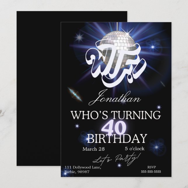 Convite Engraçado Aniversário de 40 anos ECA Quem está faz (Frente/Verso)