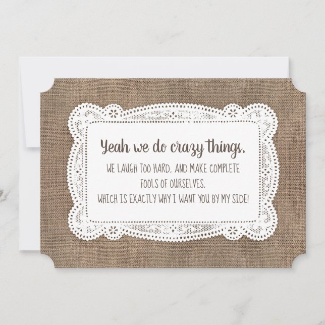 Convite Engraçado Bridesmaid / Proposta de Madrinha de cas (Frente)