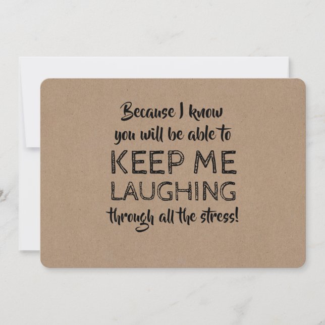 Convite Engraçado Calming Bridesmaid Proposta (Frente)