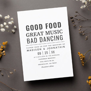 Convite Engraçado Casamento Preto e Branco Moderno e Humor