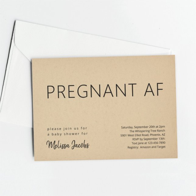 Convite Engraçado Chá de fraldas Grávida AF (Criador carregado)