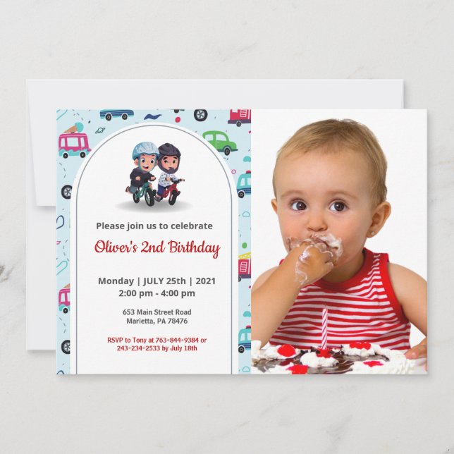 Convite Engraçado | Crianças Foto Aniversário (Frente)