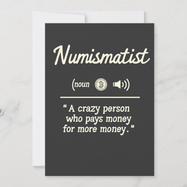 Convite Engraçado Criptografia de Definição Numismatista p (Frente)