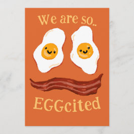 Convite engraçado de festa de bacon e ovos