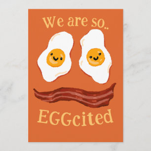 Convite engraçado de festa de bacon e ovos