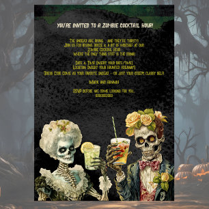 Convite engraçado de festa de Halloween com tema d