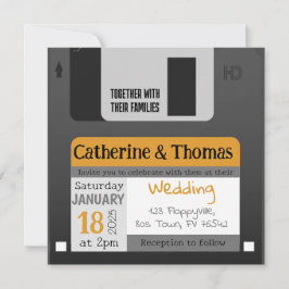 Convite Engraçado Disquete 80s 90s Casamento