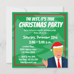 Convite Engraçado Donald Trump na festa de Natal do Papai 