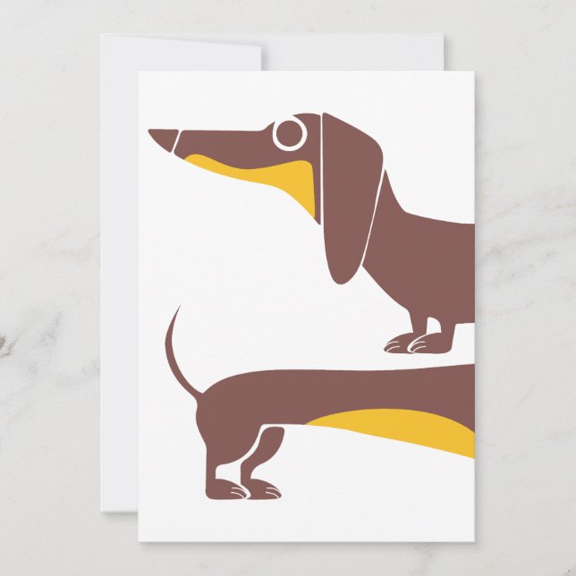 Convite Engraçado e fofo dachshund para os pais de cães lo (Frente)