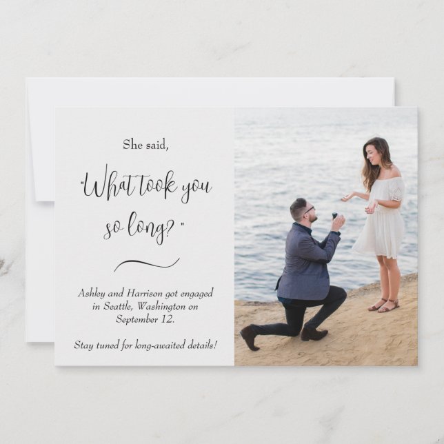 Convite Engraçado Ela Disse "O Que Demorou Tanto" Foto Env (Frente)