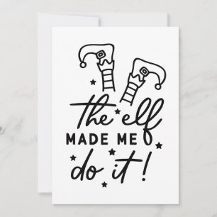 Convite Engraçado Elf de Natal me fez fazê-lo Engraçado Re