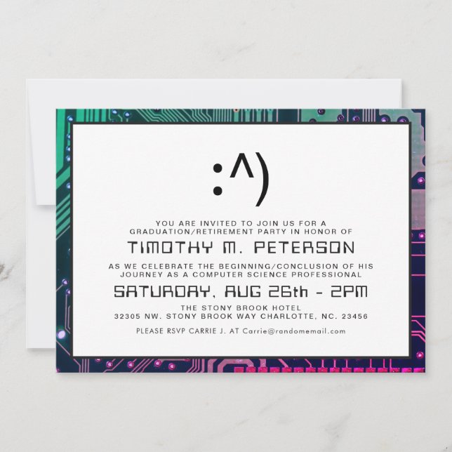 Convite Engraçado Enfrentar Mínimo Formando de Ciência da  (Frente)