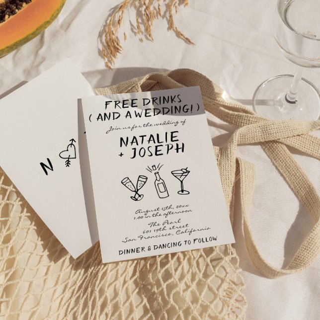 Convite Engraçado Escrevendo Casamento Único Escrito (Criador carregado)