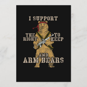 Convite Engraçado, eu apoio o direito de usar ursos