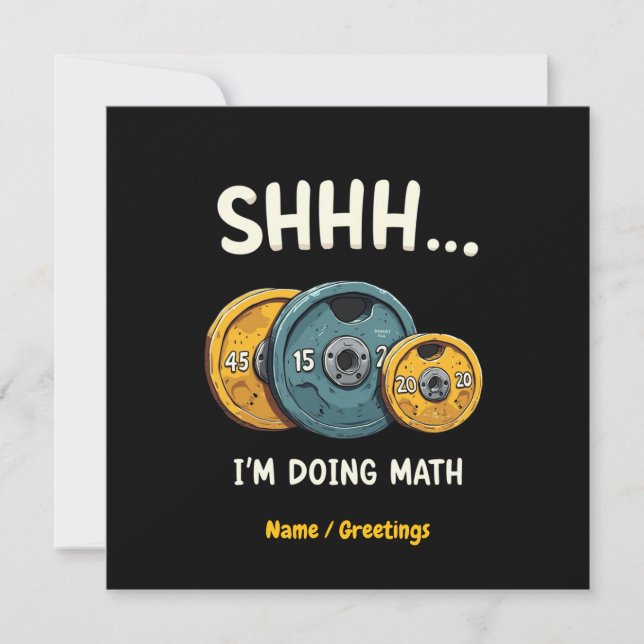 Convite Engraçado Fazendo Treinamento em Elevação de Peso  (Frente)