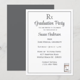 Convite Engraçado Festa de formatura de Rx Pílula Médica R
