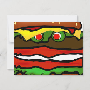 Convite Engraçado Hamburger
