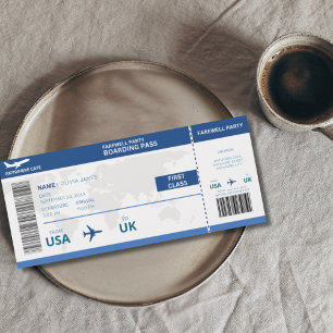 Convite Engraçado ir embora da festa, passagem de embarque