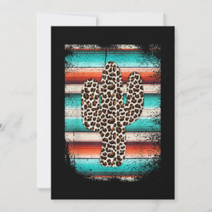 Convite Engraçado Leopardo Cactus Serape Cactus impressã