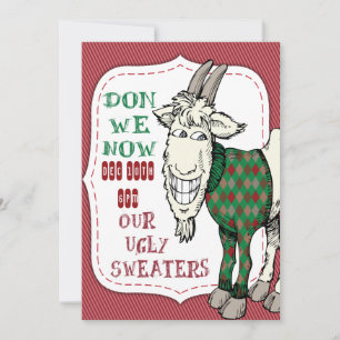 Convite ENGRAÇADO MEH Goat em sua Festa de Natal UGLY Swe