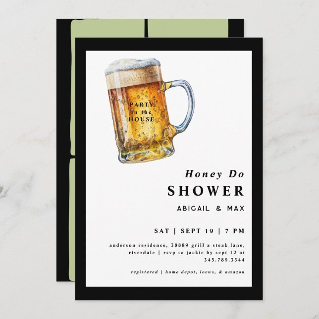 Convite Engraçado Mel do Casal Casamento (Frente/Verso)