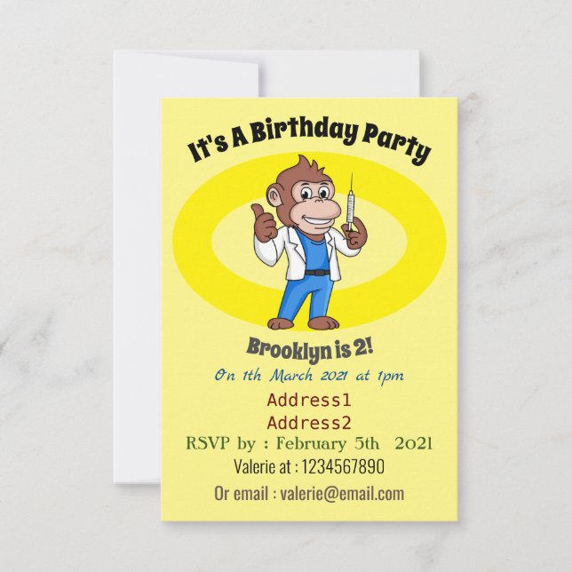 Convite Engraçado orangotango macaco (Frente)