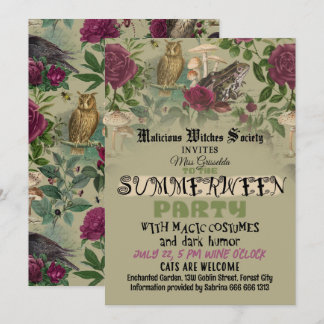Convite engraçado para festa de bruxa Summerween G