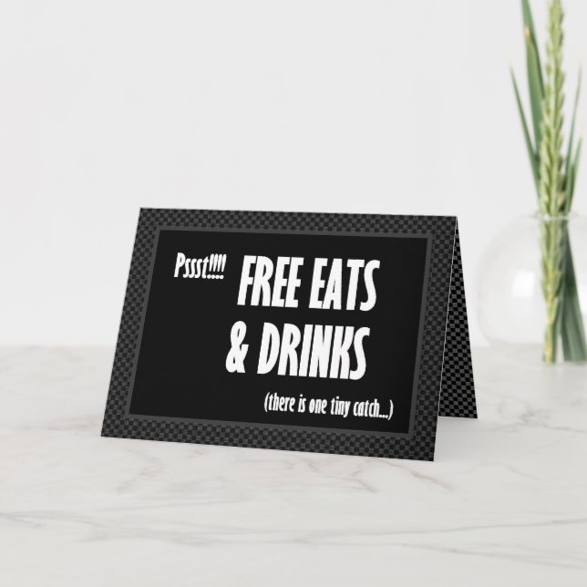 Convite Engraçado para Padrinho de Casamento Comid (Frente)